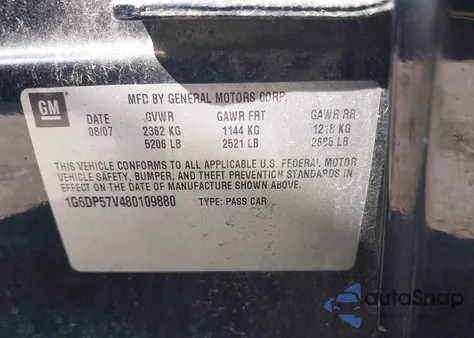 2008 Cadillac Cts Standard from USA, damaged, VIN 1G6DP57V480109880